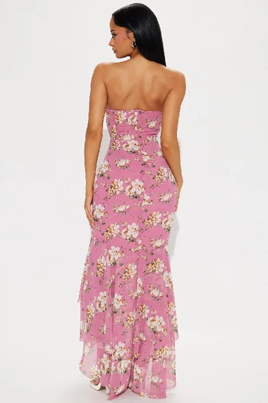 Jeannie Floral Maxi Dress - Mauve/combo