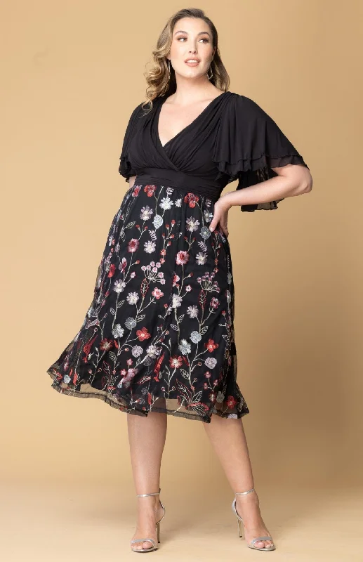 Lillian Embroidered Cocktail Dress - Plus