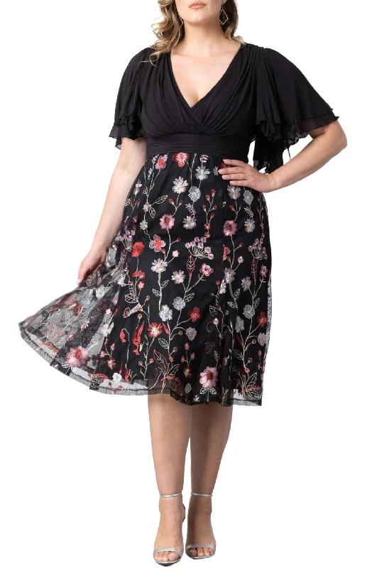 Lillian Embroidered Cocktail Dress - Plus