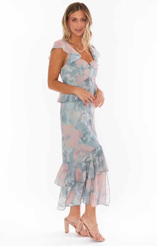 Reese Ruffle Dress ~ Sage I Do Floral