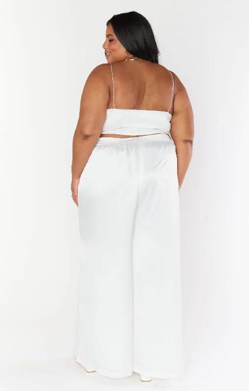 Tucker Top ~ Ivory Luxe Satin