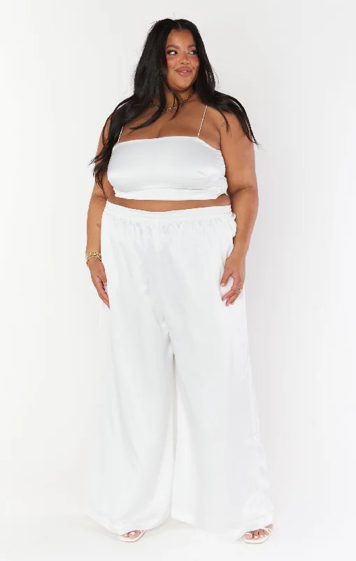 Tucker Top ~ Ivory Luxe Satin