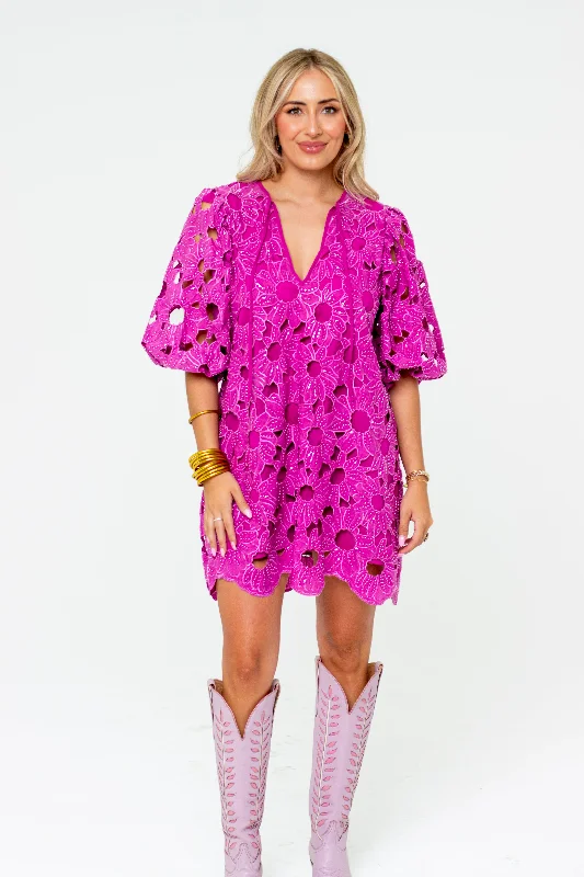 Deb Lace Mini Dress - Pink Harvest (PRE-ORDER)